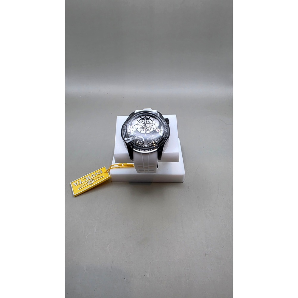 Invicta Specialty Twin-Axis Men's Watch w/ Skeleton Dial - 46mm. White Silicone